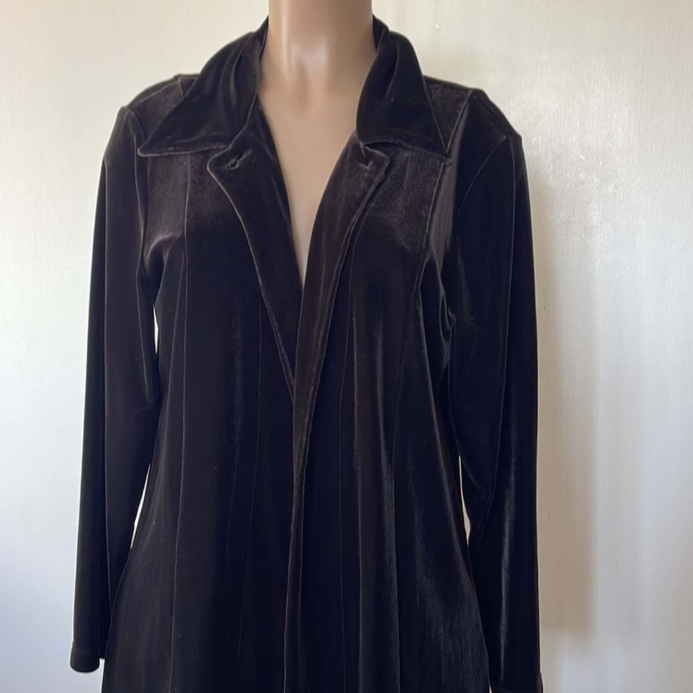 CHICOS Elegant Dark Brown VELVET  Womens Coat Size Medium